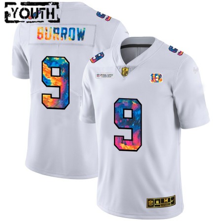Camiseta Niño NFL Cincinnati Bengals Joe Burrow 9 Nike 2020 Multicolor Blanco